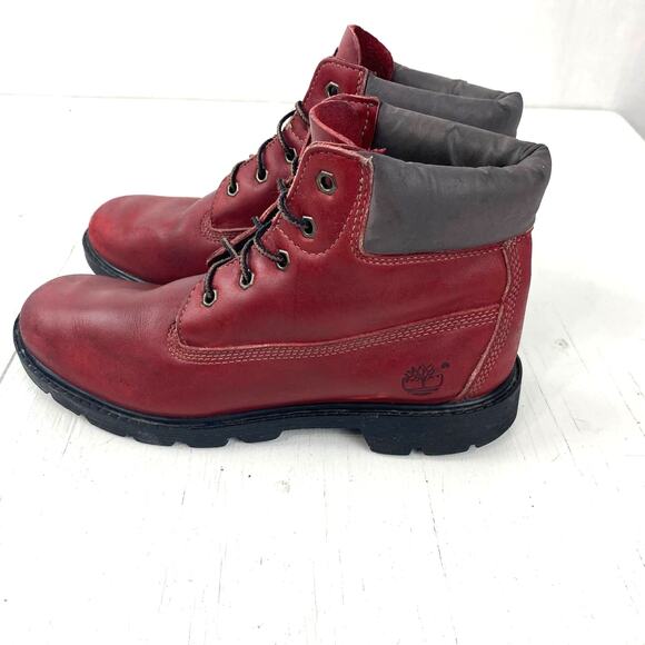 Timberland Lace Up Boots Red Hiking Waterproof Men\'s 6, Women\'s 8 main image 13